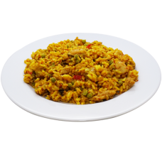 Paella met vis en kip (zout/natriumarm)